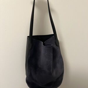 J Crew Black and Navy Bucket Bag.